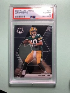 2020 Panini Mosaic JORDAN LOVE Rookie PSA 10 GB PACKERS #211 RC GEM MT NFL - Foto 1 di 6