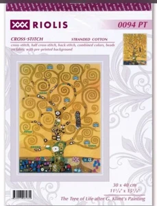 Kit Punto de Cruz El Árbol de la Vida Después G Klimts Pintura Por Riolis 30x40cm - Imagen 1 de 3
