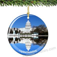 US Capitol Building Porcelain Ornament - Washington DC Christmas Souvenir Gift