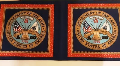 OOP U.S. Army Fabric Pillow Panel Military Spring Industries 2 Panels - Imagem 1 de 4