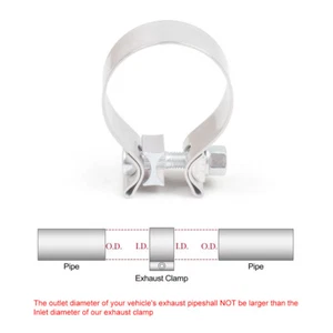 Universal 3'' Turbo Exhaust Down Pipe Stainless Steel O Band Clamp Stainless - Picture 1 of 8