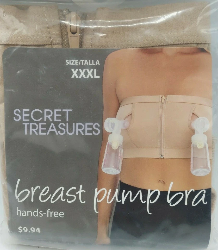 Secret Treasures Breast Pump Bra Seamless Bandeau Hands Beige Size XXXL