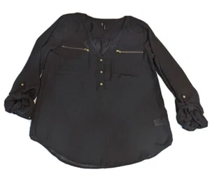 Maurices size xs black utiliy zip blouse - Picture 1 of 10