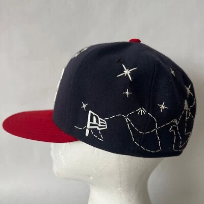 Hand Embroidered Atlanta Braves MLB New Era 59FIFTY Fitted Hat 7 1/8 - Image 1 of 4