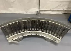 Rollenbahn Kurve mit Stahlrohr-Tragrollen ummantelt 180x50 cm - Bild 1 von 8