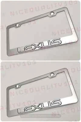 2X 3D Lexus F Sport Stainless Steel Chrome Finished License Plate Frame - Image 1 of 4