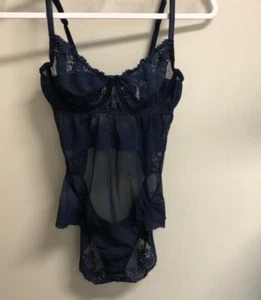 Mimi Holliday Women’s Lace Blue Bodysuit Teddy Sz M - Picture 1 of 4