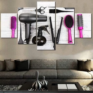 Beauty Salon Pictures Wall Decor Hairdresser Haircut Tools Wall Art Cosmetolo... - Picture 1 of 8