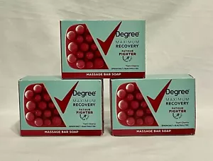 (3) DEGREE MAXIMUM RECOVERY Massage Bar Soap Tart Cherry Scent NEW SEALED - Picture 1 of 4