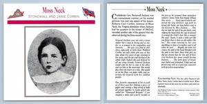 Stonewall & Janie Corbin - Moss Neck - Home Front - Atlas Ed. Civil War Card