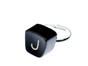 Letter Ring J Vintage Typewriter Key Miniblings Unique Square J - Picture 1 of 4