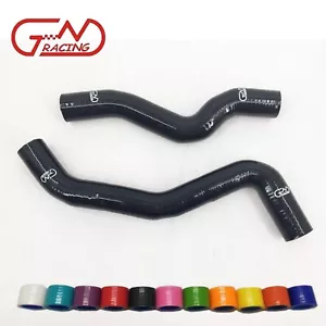 Fit Mitsubishi Lancer EVO 4 5 6 CN9A CP9A 4G63 Silicone Radiator Hose Kit Black - Picture 1 of 11