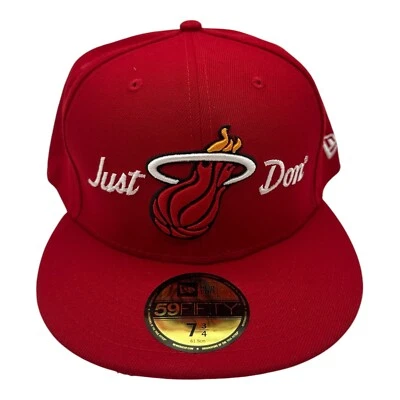 Gorra New Era X Just Don Miami Heat Talla 7 3/4 Roja 59Fifty Ajustada NBA Baloncesto Foto 1 de 4