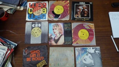 9 45 SINGLES EP RECORDS ABBA KATE BUSH MADONNA TINA TURNER CYNDI LAUPER BANGLES - Image 1 of 4
