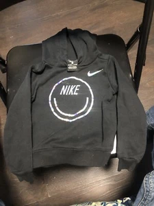 Nike • smiley holographic graphic fleece pullover hoodie sweatshirt  Kids 3T - Picture 1 of 4