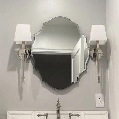M/L Wall Mirror for Bathroom Bedroom Frameless Decoration Art Accent Mirror - Image 1 of 4
