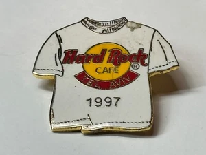 Vintage 1997 '97 Hard Rock Cafe Pin White T-Shirt Shirt Tel Aviv Israel HRC - Picture 1 of 4