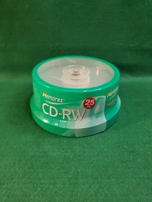 Memorex 25 Pack CD-RW 4× 700 MB/80 Min High Speed Rewritable Blank Discs Spindle - Image 1 of 3