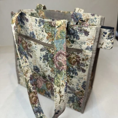 Bolso de Mano Vintage Años 90 Express Tapiz Cartera con Monedero Floral 12 x 12 Foto 1 de 4