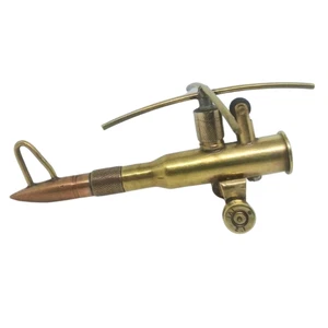 Vintage Steampunk Grabenkunst Stil Handarbeit Benzin Zigarettenanzünder Hubschrauber - Bild 1 von 13