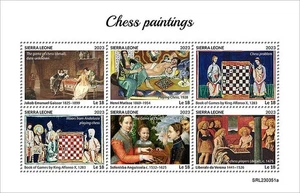 SCACCHI NEI DIPINTI Arte/Giochi/Sport MNH 6v-Stamp Foglio #160 (2023 Sierra Leone) - Foto 1 di 1