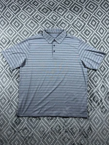 Walter Hagen Polo Mens Extra Large Gray Blue Stripes Performance Stretch - Picture 1 of 7