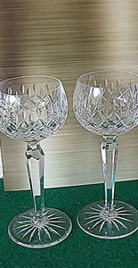 Set of 2 Waterford Crystal  Lismore Pattern Hock / Wine Glasses 7 1/4 " - Picture 1 of 3