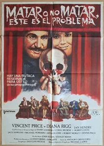 Theatre of Blood ORIGINAL Spanish 1973 POSTER Vincent Price holding skull art - Picture 1 of 3