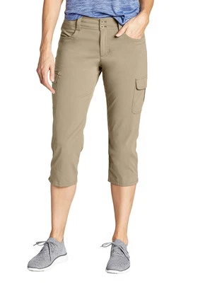 Eddie Bauer Damen Hose SIGHTSCAPE Horizon Cargo Caprihose, Hell Khaki, 42