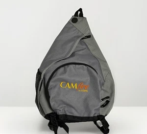 Messenger Bag Gray Nylon Canvas Zip Close Padded Strap Mesh Pocket CamFire - Picture 1 of 12