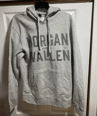 Moletom com capuz Morgan Wallen Atlanta GA Tour Country Music Concert 11/10/2023 cinza masculino M - Imagem 1 de 4