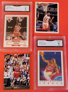 Michael Jordan 1990 Fleer Card GMA MINT 9 + 91 Fleer Pro Vision GMA 8 + 95 UD +1 - Bild 1 von 2
