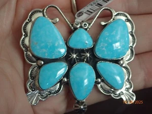 Silber & Türkis Navajo Schmetterling Anhänger von Emerson Degarito RUNNING BEAR - Bild 1 von 6