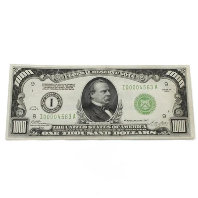 Serie de billetes de 1000 dólares de la Reserva Federal de 1928 Minneapolis Minnesota EE. UU. SIN PRECIO BASE #C768-3 Foto 1 de 4