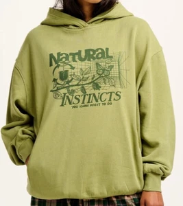 Sudadera con Capucha Lucy & Yak Mujer’s S Verde Bailey Estampado Instinto Natural Algodón Org - Imagen 1 de 3