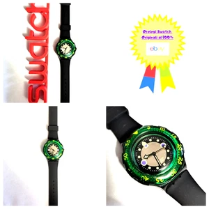 Swatch Scuba Shamu Black Wave SDB102 1992 Vintage Orologio da polso Usato - Imagen 1 de 8