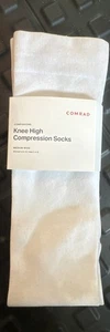 Comrad kniehohe Kompressionsstrümpfe Medium 9-11 weiß einfarbig UNISEX neu mit Etikett - Bild 1 von 3