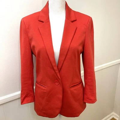 Chaqueta blazer roja para mujer Nicole Miller forrada grande Foto 1 de 4
