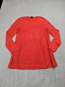 Eileen Fisher Sweater Womens Small Coral Orange Oversized Crew Neck - Picture 1 of 8