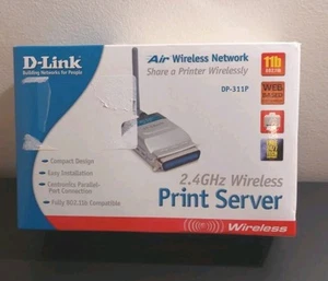 D-Link (DP-311P)Air Wireless Print Server (11 Mbps) 2.4 GHz Wireless NewOpen Box - Picture 1 of 8