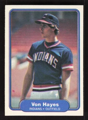 Von Hayes 1982 Fleer Set-Break #371 Rookie Cleveland Indians EX-MINT - Image 1 of 2