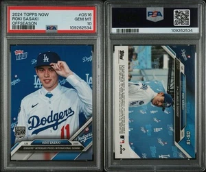 ROKI SASAKI 2025 PSA10 Topps Now DODGER INTRODUCTION!! RC Rookie OS-16 IN HAND - Picture 1 of 3