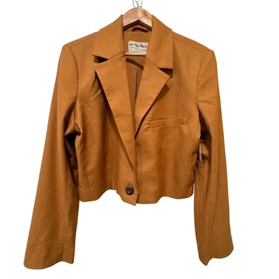 Blazer We the Free Block Party Crop Free People âmbar grande novo com etiquetas jaqueta boxy outono - Imagem 1 de 4