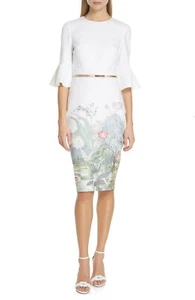Neu Ted Baker London Azania Glockenärmel Wunderland Body-Con Kleid Ted's Größe 1 - Bild 1 von 10