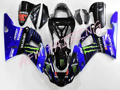 Blue Black ABS Injection Mold Bodywork Fairing Kit Panels for YZF R1 2000-2001 - Image 1 of 4