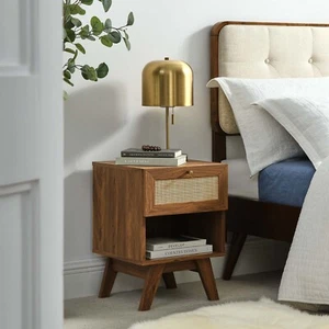 Modway Soma 1-Drawer Accent Table Nightstand in Walnut - Picture 1 of 7