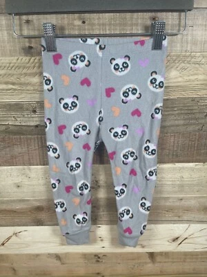 Healthtex Panda Bears & Hearts Gray Girls (2T) Pants Baby Fleece Stretch Bottoms - Image 1 of 4
