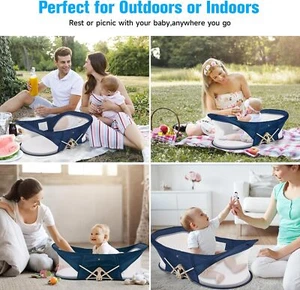 Portable travel cradle for baby with mosquito net and sun canopy, foldable - Picture 1 of 8