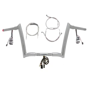 1 1/4" Chrome 10" Prewired Yaffe Bar Kit 2008-2013 Harley Road King wCruz NoABS - Picture 1 of 2