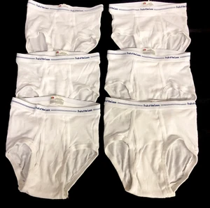 6 Pairs Vintage Fruit Of The Loom Boys Briefs Underwear White Size 12 Large - Picture 1 of 5